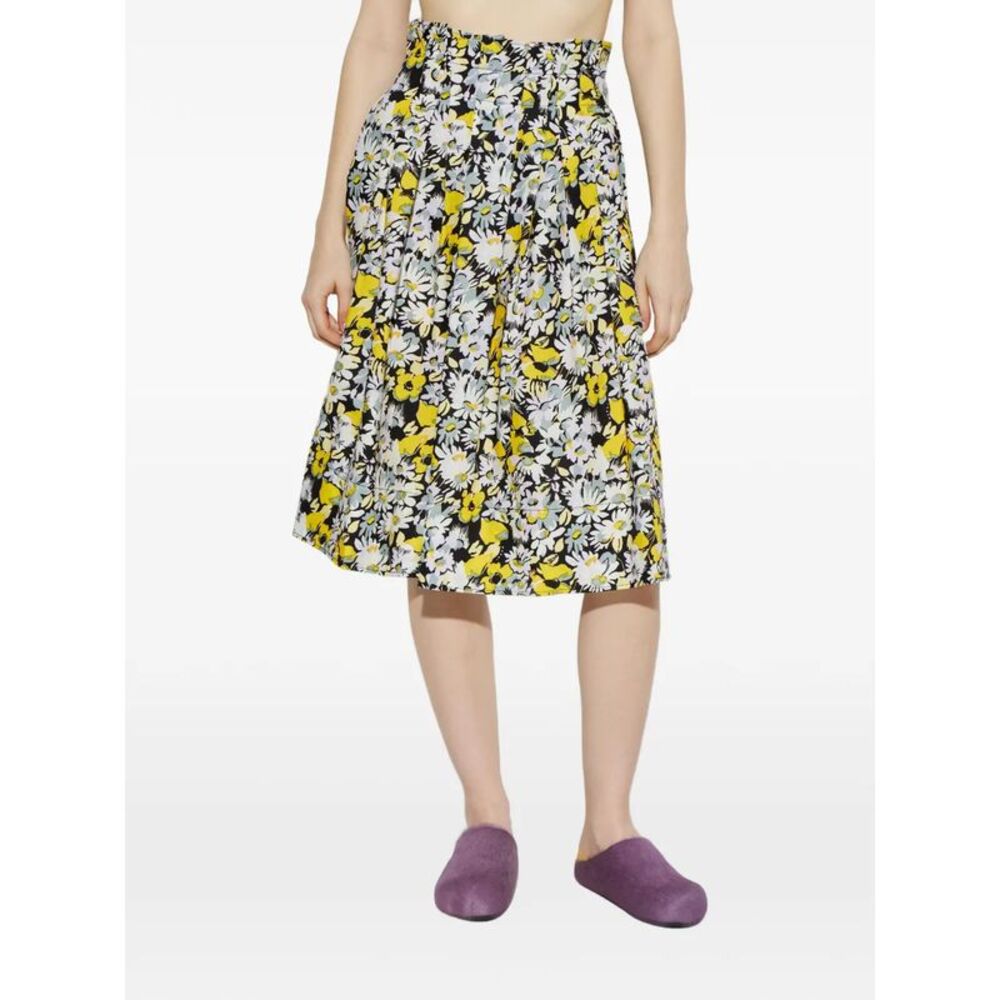 Marni Women Floral Print Pleated Skirt